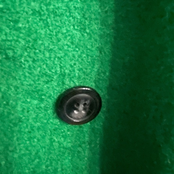 Sebby Emerald Green Pea Coat with Black Leather Accents XL - Picture 13 of 13